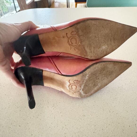 Lucchese Women 6.5D Charlie 1 Horse Pink High Heel Boots Western Cowgirl Barbie - Picture 8 of 11